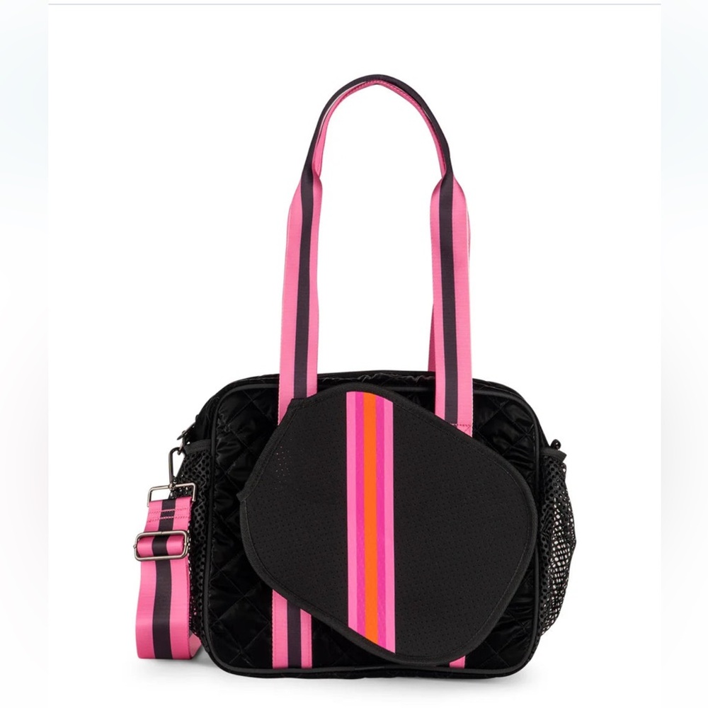 Haute Shore Dill Rave Black Quilted Pickle Ball Tote. New. - Picture 3 of 12
